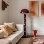 Load image into Gallery viewer, Red Curly Floor Lamp