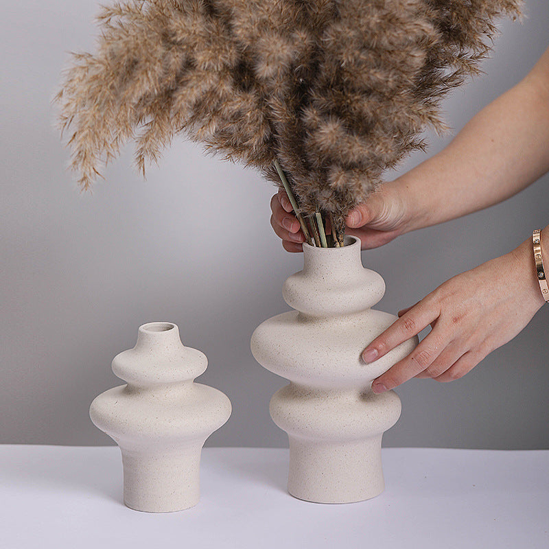 Nordic Beige Ceramic Dried Flower Vase - CHAL