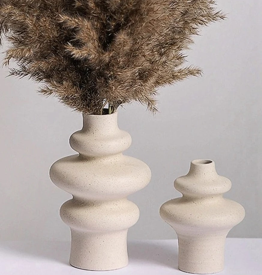 Nordic Beige Ceramic Dried Flower Vase - CHAL