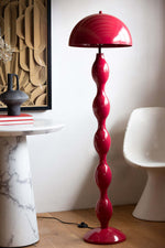 Load image into Gallery viewer, Red Curly Floor Lamp