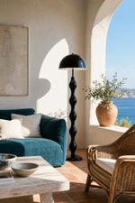 Load image into Gallery viewer, Black Curly Floor Lamp