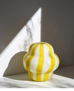 Load image into Gallery viewer, Yellow Striped Glass Vase CHAL