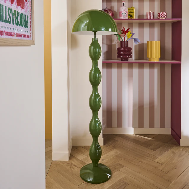 Green Curly Floor Lamp