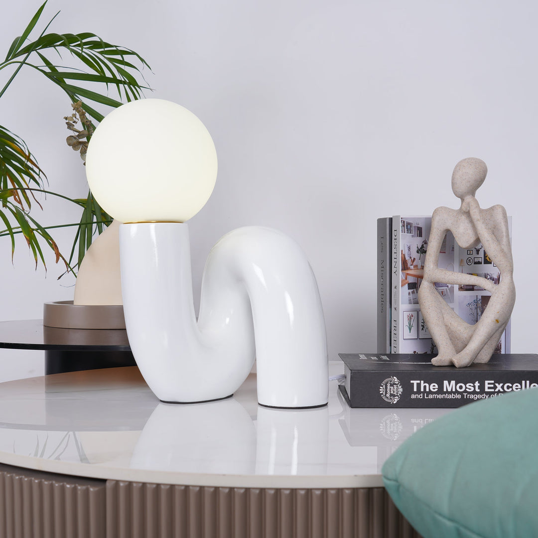 White Caterpillar Table Lamp