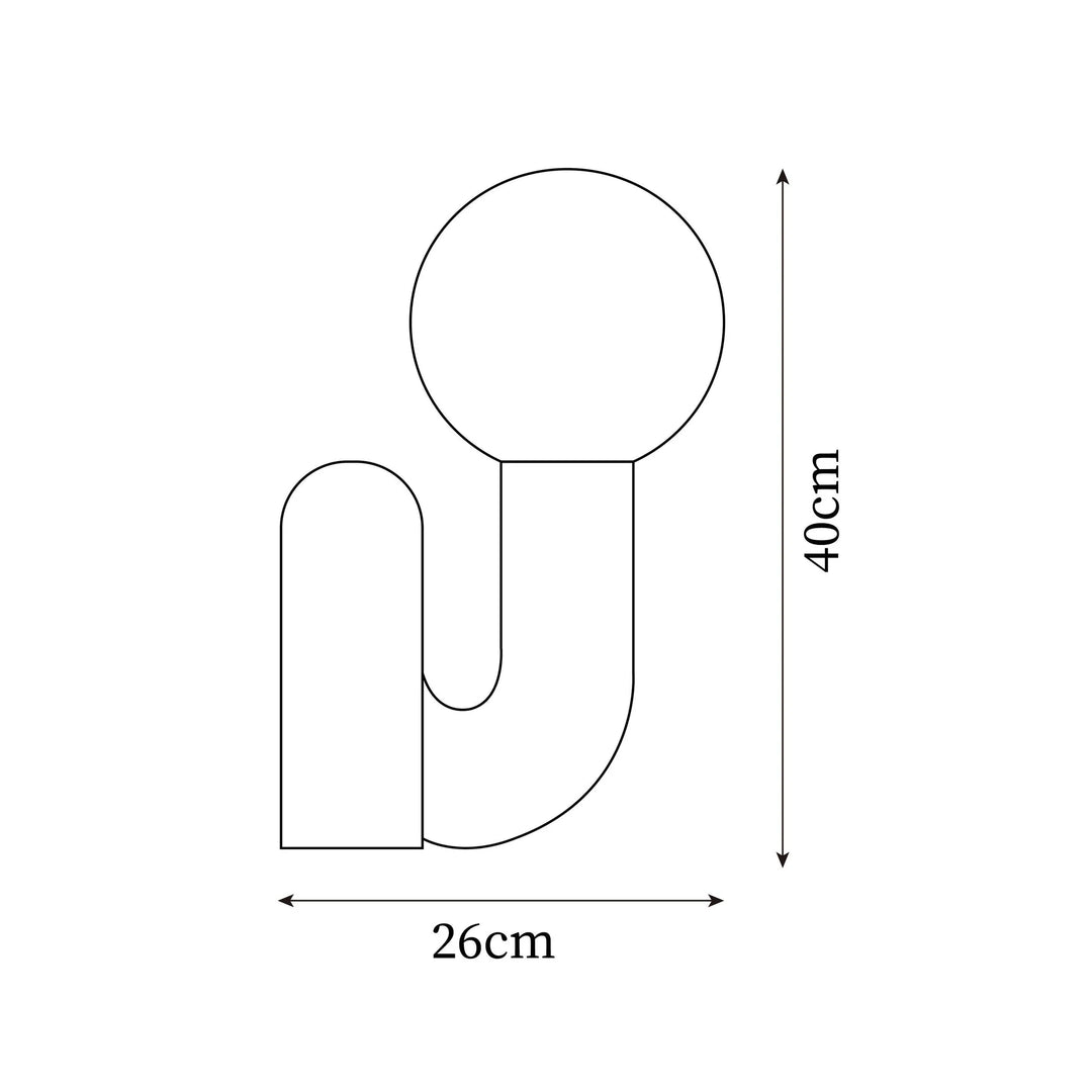 Caterpillar Table Lamp dimensions