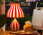 Load image into Gallery viewer, Circus-Themed Table Lamp – Red and White Stripes, Playful and Nostalgic Design | Chal Decoration

This highlights the lamp&#39;s vibrant, carnival-inspired design, blending nostalgia and modern elegance, while emphasizing its joyful and energetic atmosphere.
