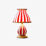 Load image into Gallery viewer, Circus-Themed Table Lamp – Red and White Stripes, Playful and Nostalgic Design | Chal Decoration

This highlights the lamp&#39;s vibrant, carnival-inspired design, blending nostalgia and modern elegance, while emphasizing its joyful and energetic atmosphere.
