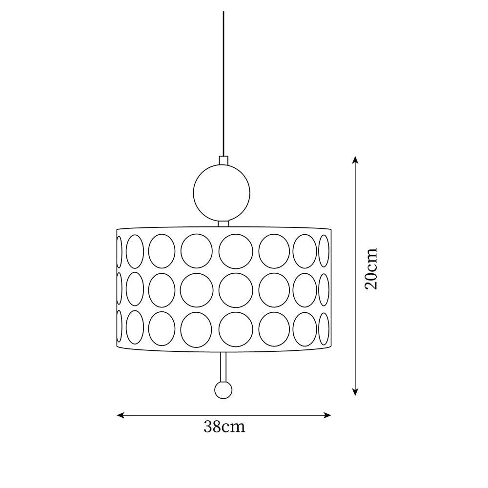 Metal Lattice Pendant Lamp dimensions