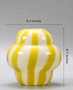 Load image into Gallery viewer, Yellow Striped Glass Vase
