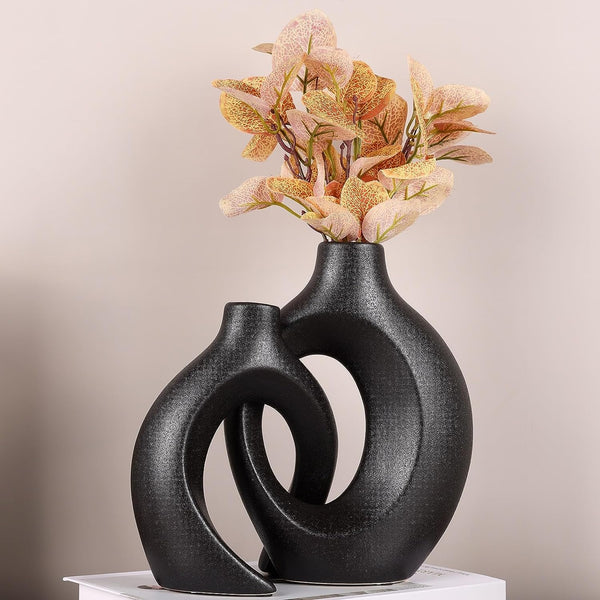 Oval Hollow Ceramic Vase - CHAL