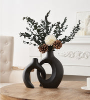 Oval Hollow Ceramic Vase - CHAL