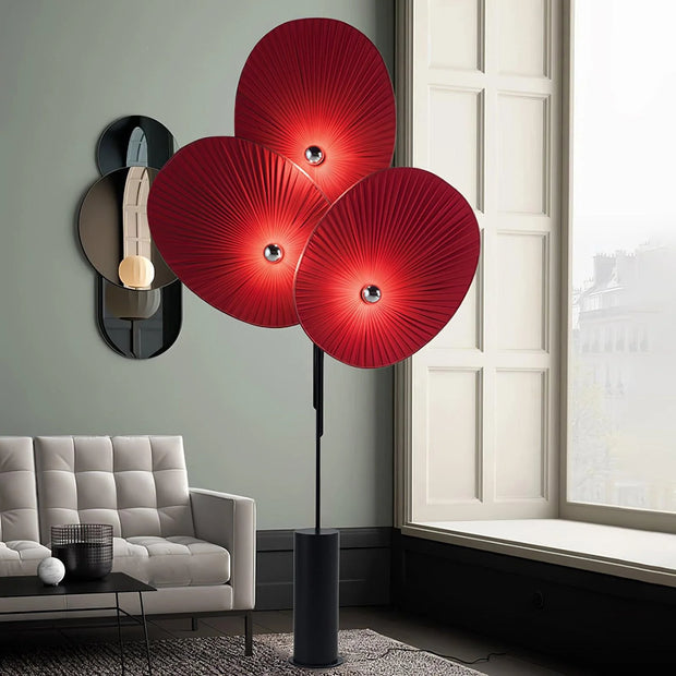 TRIPLE FLORAL FLOOR LAMP