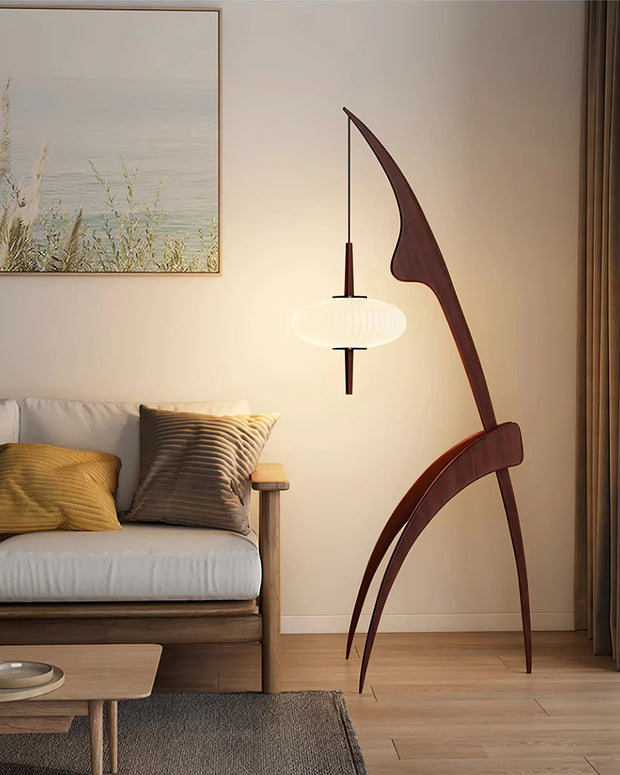 WOODEN FLOOR LAMP MANTIS