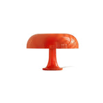 Load image into Gallery viewer, The bright orange Mushroom Playful Table Lamp shines with its glossy finish and distinctive shape, presented against a minimalistic background, focusing solely on its bold design and vibrant color, perfect for adding a modern touch to any space.
