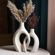 Oval Hollow Ceramic Vase - CHAL